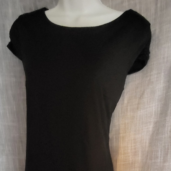 Perfect Little Black Bodycon Dress Jessica sz S Midi Simple lined spandex - Picture 5 of 14